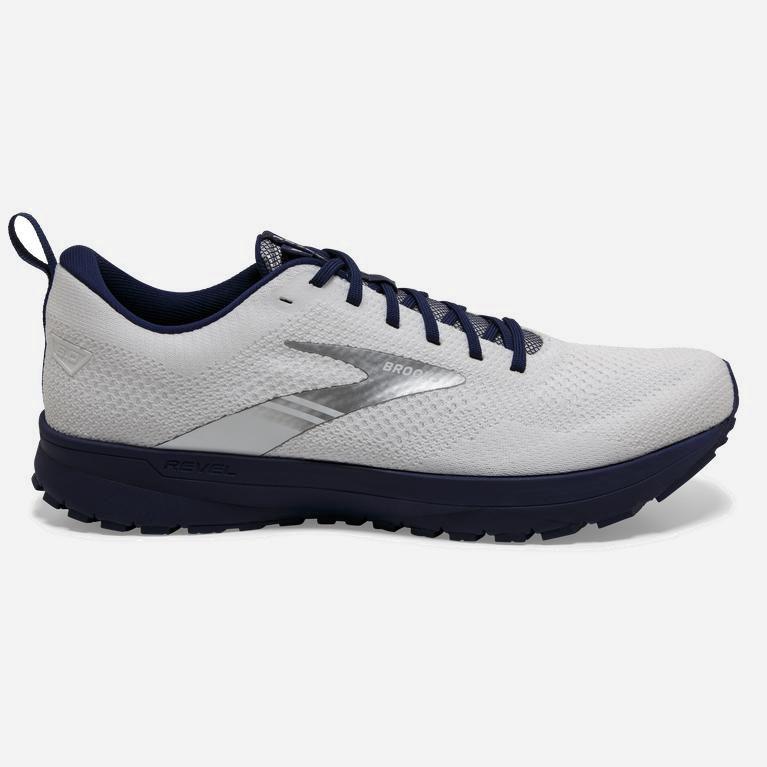 Tênis De Corrida De Estrada Brooks Revel 5 Performance Masculino Brasil - Branco / Azuis (76918PJNW)